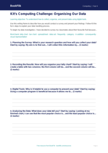 Free Data Handling Writing Frame | Year 4 Core | BookFlik