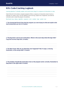 Free Debugging Template | Year 4 Core | BookFlik