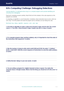 Free Debugging Worksheet | Year 4 Core | BookFlik