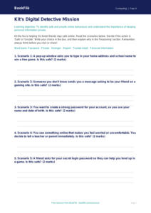 Free E-Safety Activity Sheet | Year 4 Core | BookFlik