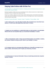 Free E Safety Worksheet | Year 4 Core | BookFlik