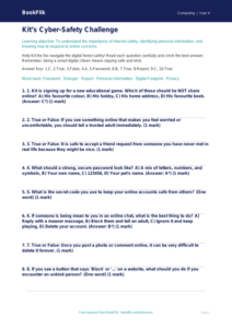 Free Internet Safety Quiz | Year 4 Core | BookFlik