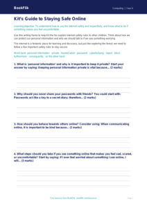 Free Internet Safety Writing Frame | Year 4 Core | BookFlik