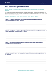 Free Networks Template | Year 4 Core | BookFlik