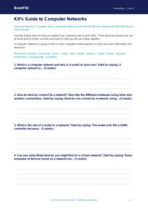 Free Networks Writing Frame | Year 4 Core | BookFlik