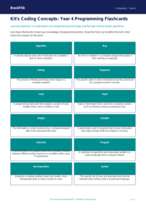 Free Programming Flashcards | Year 4 Core | BookFlik