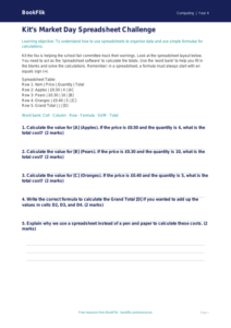 Free Spreadsheets Activity Sheet | Year 4 Core | BookFlik