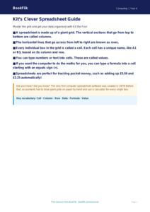 Free Spreadsheets Poster | Year 4 Core | BookFlik