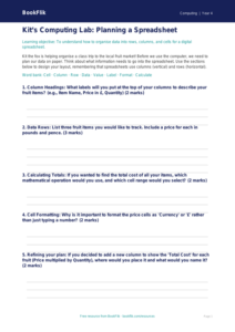 Free Spreadsheets Template | Year 4 Core | BookFlik