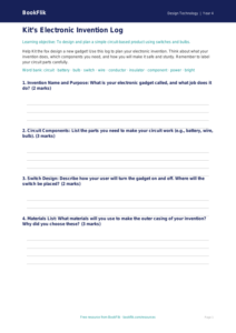 Free Electronics Template | Year 4 Core | BookFlik