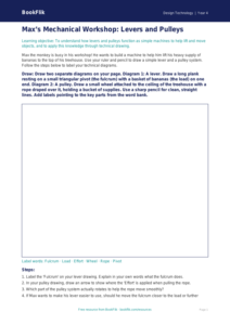 Free Levers And Pulleys Drawing Sheet | Year 4 Core | BookFlik