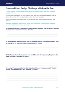 Free Seasonal Food Writing Frame | Year 4 Core | BookFlik