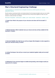 Free Structures Template | Year 4 Core | BookFlik