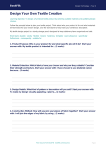 Free Textiles Writing Frame | Year 4 Core | BookFlik