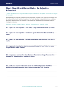 Free Adjectives Activity Sheet | Year 4 Greater Depth | BookFlik