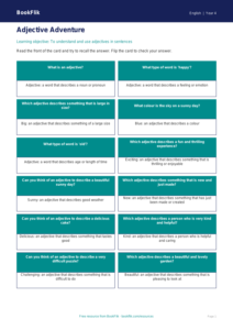 Free Adjectives Worksheet | Year 4 English | Educational Resource