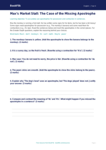Free Apostrophes Activity Sheet | Year 4 Greater Depth | BookFlik