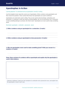 Free Apostrophes Template | Year 4 Core | BookFlik