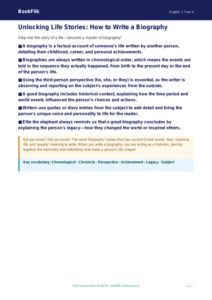 Free Biography Poster | Year 4 Core | BookFlik