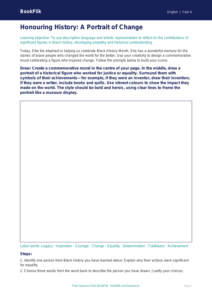 Free Black History Month Drawing Sheet | Year 4 Greater Depth | BookFlik