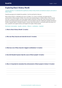 Free Black History Month Track Sheet | Year 4 Core | BookFlik