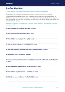 Free Bonfire Night Quiz | Year 4 Core | BookFlik