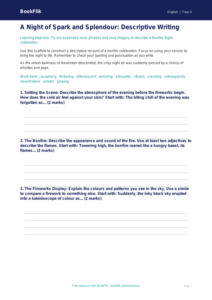 Free Bonfire Night Writing Frame | Year 4 Greater Depth | BookFlik