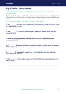 Free Book Review Activity Sheet | Year 4 Core | BookFlik