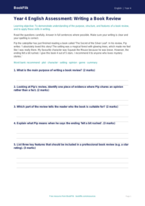 Free Book Review Assessment | Year 4 Core | BookFlik