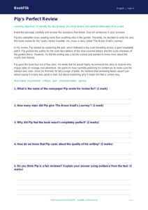 Free Book Review Comprehension | Year 4 Core | BookFlik
