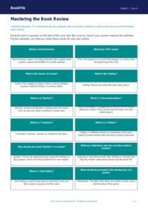 Free Book Review Flashcards | Year 4 Core | BookFlik