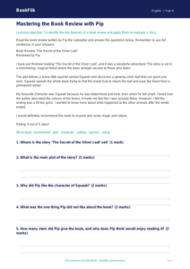 Free Book Review Track Sheet | Year 4 Core | BookFlik
