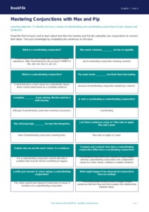 Free Conjunctions Flashcards | Year 4 Greater Depth | BookFlik