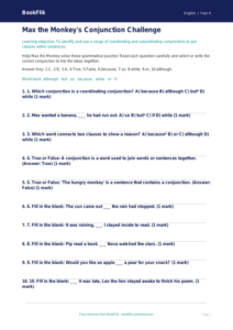 Free Conjunctions Quiz | Year 4 Core | BookFlik