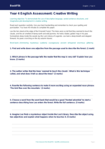Free Creative Writing Assessment | Year 4 Core | BookFlik