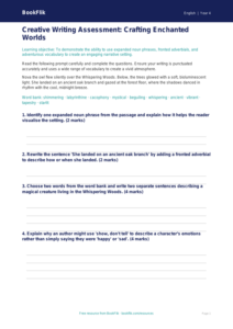 Free Creative Writing Assessment | Year 4 Greater Depth | BookFlik