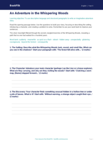 Free Creative Writing Frame | Year 4 Literacy Resource | BookFlik
