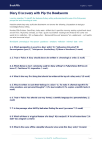 Free Diary Writing Quiz | Year 4 Core | BookFlik