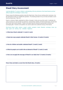 Free Diwali Story Assessment | Year 4 Core | BookFlik