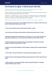 Free Diwali Story Quiz | Year 4 Greater Depth | BookFlik