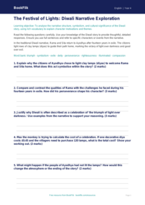 Free Diwali Story Worksheet | Year 4 Greater Depth | BookFlik