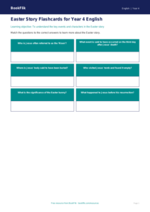 Free Easter Story Flashcards | Year 4 Core | BookFlik