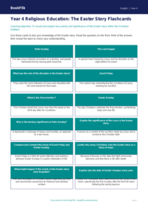 Free Easter Story Flashcards | Year 4 Greater Depth | BookFlik