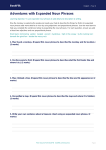Free Expanded Noun Phrases Activity Sheet | Year 4 Core | BookFlik