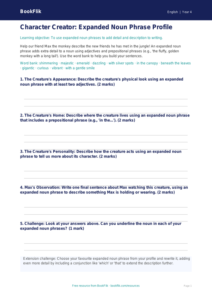 Free Expanded Noun Phrases Template | Year 4 Core | BookFlik