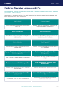 Free Figurative Language Flashcards | Year 4 Core | BookFlik