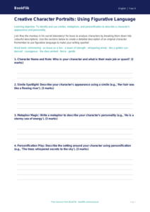 Free Figurative Language Template | Year 4 Core | BookFlik