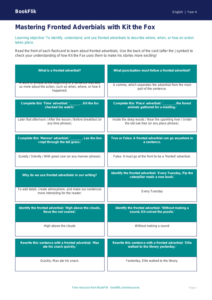 Free Fronted Adverbials Flashcards | Year 4 Core | BookFlik