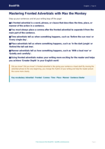 Free Fronted Adverbials Poster | Year 4 Core | BookFlik