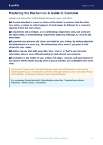 Free Grammar Poster | Year 4 Greater Depth | BookFlik